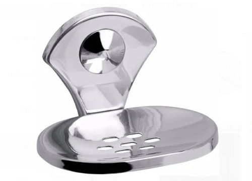 Round Stainless Steel Wall Mounted Flawless Finish Silver Soap Dish For Bathroom