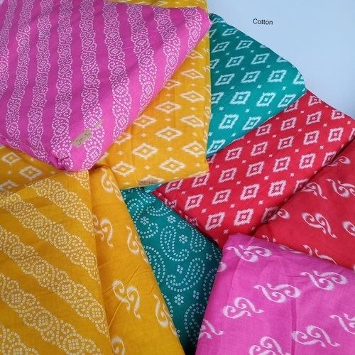 Pink Yellow Green Red 100 Percent Cotton And Washable Multi Color Printed Cloth Fabric, 44 Inch