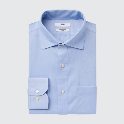 Mens Full Sleeve Sky Blue Cotton Formal Shirt