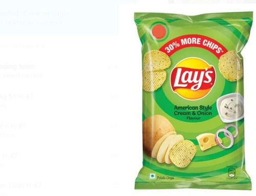 Spicy 100 Percent Delicious Cream And Onion Potato Lays Chips For Evening Snacks