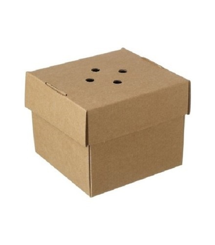 Brown Color Square Shape Plain Pattern Burger Box