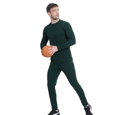 Men's Stylish Tracksuit - Polyester, Available in Sizes S-XXL, Cool Green Color | Full Sleeve, Zip Up Front, Two Front Pockets, Elastic Waistband for Comfort