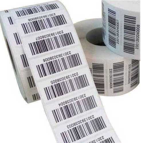 Preprinted Barcode Label For Garment Industries, Matte Surface Finish, 100 Gsm