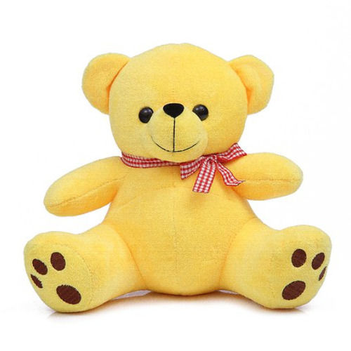 Plush 100 Percent Soft And Flexible Yellow Color Teddy Bears Toy For Children