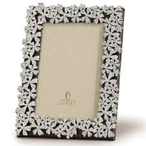 White Elegant Stylish And Termite Resistant Table Top Silver Wooden Photo Frame