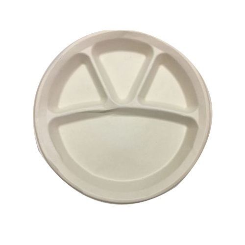 Light Weight Biodegradable Eco Friendly Round White Paper Disposable Plates 