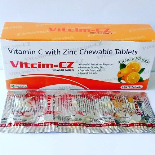 Powerful Anti-Oxidant Properties Vitamin C + Zinc Chewable Tablets Vitamin-Cz 