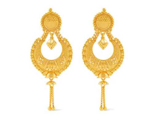 Twin Heart Gold Earrings - ₹11,700 Pearlkraft Floral Design Collection