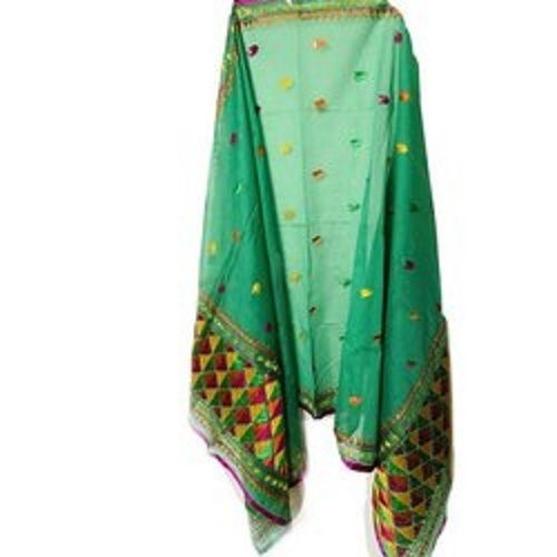 Women Comfortable And Breathable Light Weight Stylish Green Chanderi Dupatta