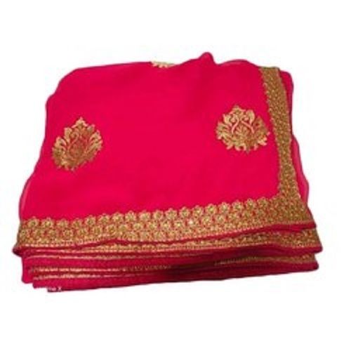 Beautiful Stylish Traditional Elegant Jari Work Pink With Golden Fancy Saree For Ladies