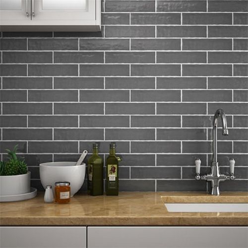 Crack Resistant Highly Durable Non Slip Ceramic Plain Grey Kitchen Wall Tiles Capacity: 1 Liter/Day