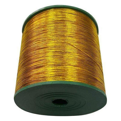 Light In Weight Glossy Finish Golden Flora Zari Thread 1000 Meter Cone