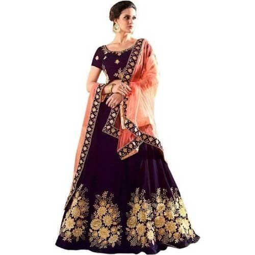 Breathable Ladies Lehenga Choli For Party Wear(Attractive Embroidery Design)