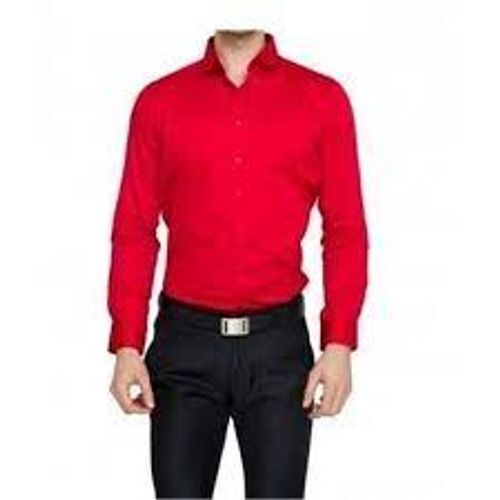 Mens Red Color Formal Shirt