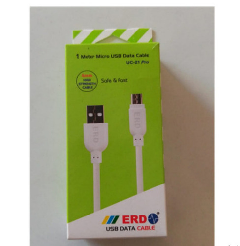 मोबाइल के लिए व्हाइट पीवीसी इंसुलेटेड लेंथ 1 मीटर माइक्रो यूएसबी टाइप डेटा केबल