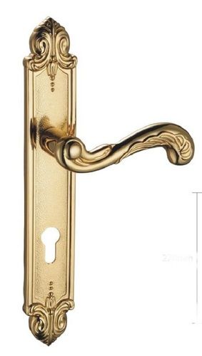 Corrosion Resistant And Long Lasting Fancy Golden Brass Door Handle For Home General Medicines