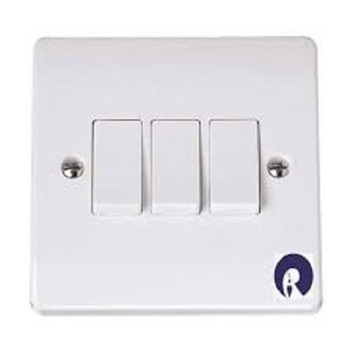 Energy Efficient And Heavy Duty Long Lasting Electric Switches Board - Plastic Material White Color Max Voltage: 220V | Portable & Installed Design for Versatile Use