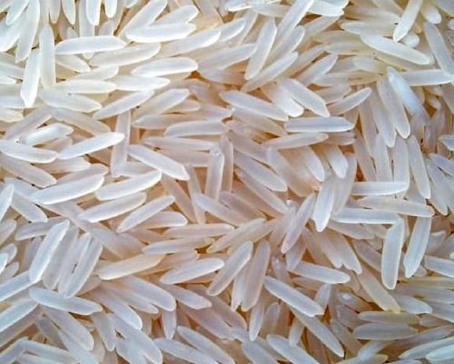  1 किलोग्राम सूखे और प्राकृतिक लंबे दाने वाले सफेद बासमती चावल का पैक 