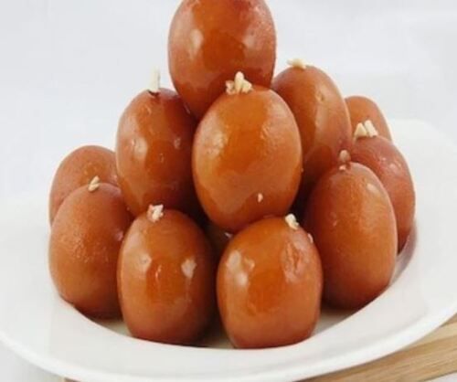 Small Size Soft And Tasty Pistachio Topping Round Shaped Brown Gulab Jamun Carbohydrate: 22.6 Grams (G)