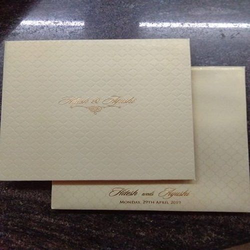 Stylish Elegant Beautiful And Light Weight Design Square Cardboard Wedding Card