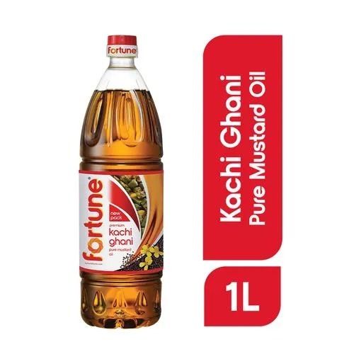 1 Liter Pack Size Food Grade Yellow Fortune Kachi Ghani Pure Mustard Oil 