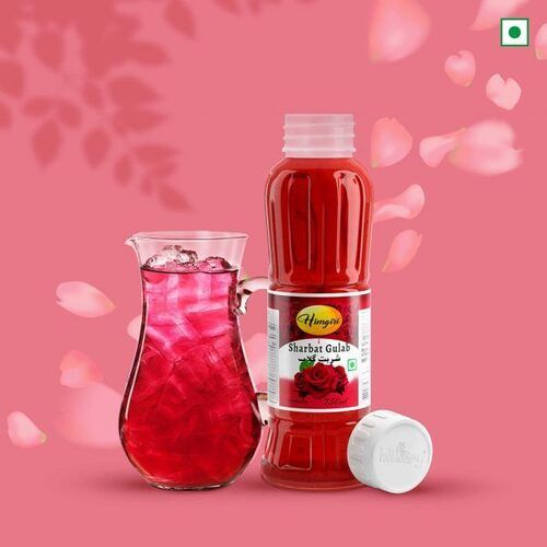 100% Pure Fresh Sweet Red Liquid Hitkary Himgiri Sharbat Gulab For Summer Days Packaging: Plastic Bottle