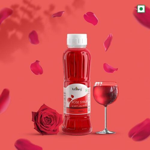 100% Pure Fresh Sweet Red Liquid Hitkary Rose Syrup Sharbat For Summer Days