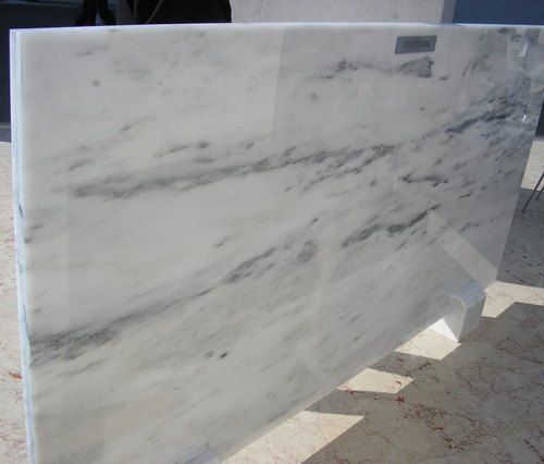 Semi Automatic Glossy Fine Finish Strong And Thick Translucent White Makrana Marble Slabs