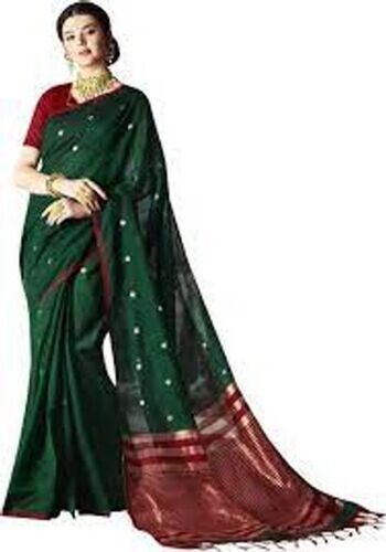 Stylish And Fancy Mitera Green Toned Paisley Zari Silk Blend Banarasi Saree