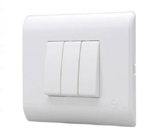 White 5 A Polycarbonate Input Voltage 220-230 V Modular Electrical Switch Mechanical Life: 1 Years