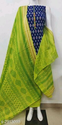 Churidar Suits  Blue And Green Beautiful Stylish Breathable Designer Wear Modern And Trendy Cotton Chudithar 