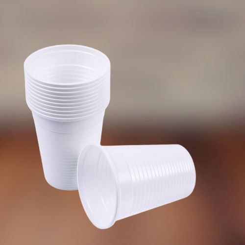 Eco Friendly 120 Ml For Events And Party Supplies Round Shaped White Disposable Glass