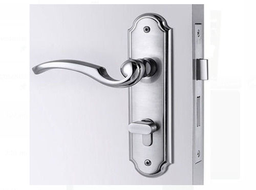 6 Inch Size Zinc Alloy Material Polished Finish Silver Door Handle Lock 