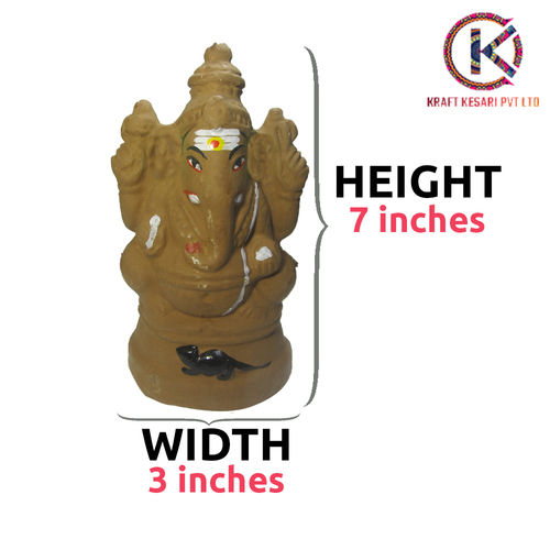 7 Inch Eco-Friendly Handmade Clay Ganesha (Shakthi Ganapathi) Idol