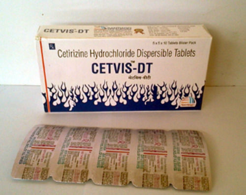 Cetirizine Hydrochloride Antihistamines Dispersible Tablets, Blister Pack