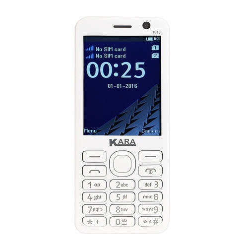 High Strength, Portable And Simple To Operate Gsm Kara K12 White Mobile Phone Battery Backup: 2 Days