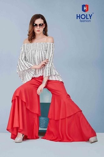 Party Wear Ladies Ankle Length Rayon Palazzo at Rs 145 in Raipur