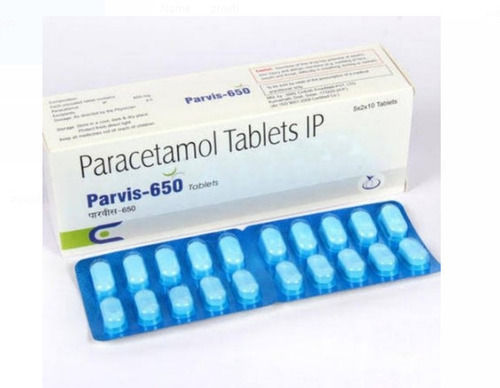 Parvis 650 Paracetamol Tablets Pack Of 5 X 2 X 10 Tablets 