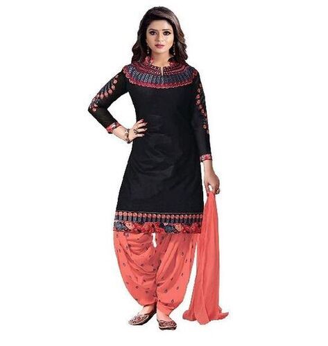 Beautifully Designed Navy Blue Patiyala Dress in Cotton with awesome  embroidery work done. Comes along with Pink contrast matching finely  embroidere… | Ropa, Étnico