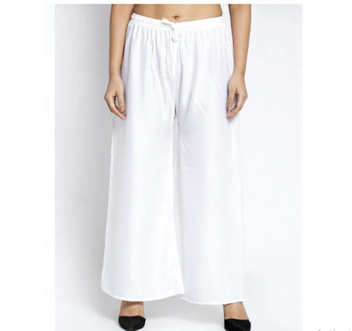 White Comfortable And Washable Casual Wear Cotton Ladies Trouser