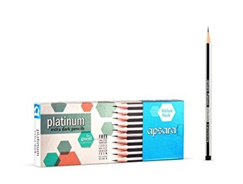 Black  Extra Dark Hand Writing Improves Confidence In Children'S Apsara Platinum Pencils For Writing 