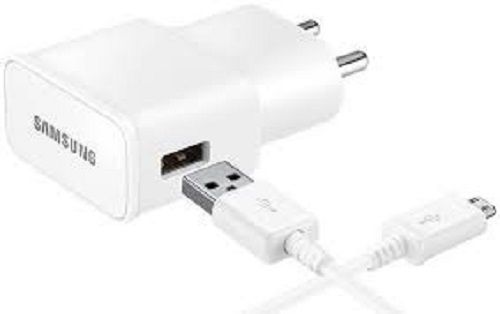 White Color Samsung Etaou83Ewe Charger / Adapter + Microusb Cable Body Material: Pvc