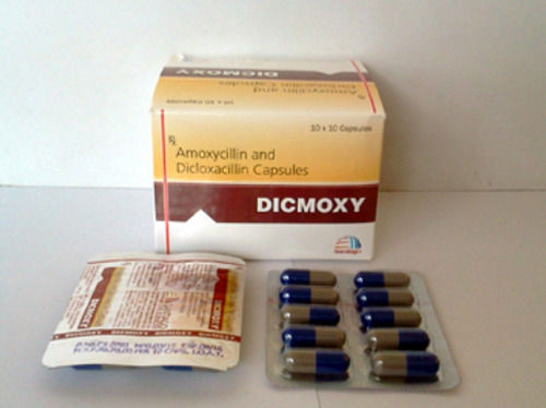 Amoxicillin And Dicloxacillin Antibiotic Capsule, 10X10 Blister Pack Storage: Room Temperature