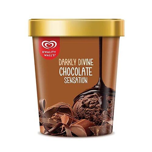 Creamy Deliciousness Pulp Chunks Sauces Cream Delights Chocolate Kwality Wall'S Dark Divine Chocolate Ice Cream
