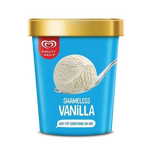 Creamy Deliciousness Yummy And Delicious With Whole Milk Tasty Kwality Wall'S Shameless Vanilla Tub 