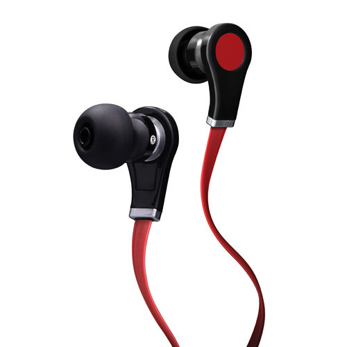 Excellent Sound Quality Tangle-Free Compact And Lightweight Mobile Earphones - Wired, In-Line Microphone, High-Definition Sound, Black & Red Colors