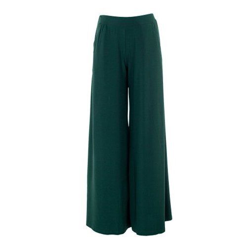 Ladies Soft Comfortable And Plain Dark Green Cotton Palazzo Pant