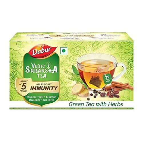 Natural Healthy Refreshing And Antioxidant Dabur Healthy Green Tea With Herbs