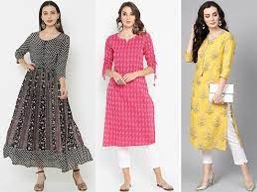 Skin Friendly And Breathable Printed Ladies Casual Wear Cotton Kurti