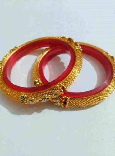 Different Available Women Light Weight Elegant Look Beautiful Red And Golden Fancy Bangles